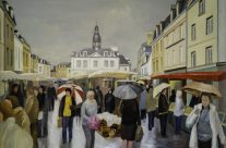 Auray marché un jour de pluie