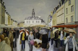 Auray marché un jour de pluie